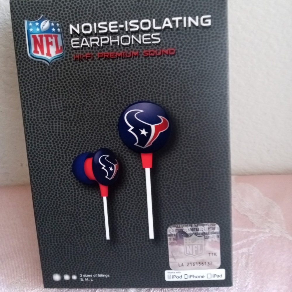 Houston Texans Earphone Earbuds iHip Noise Isolating Football NFL NIB
